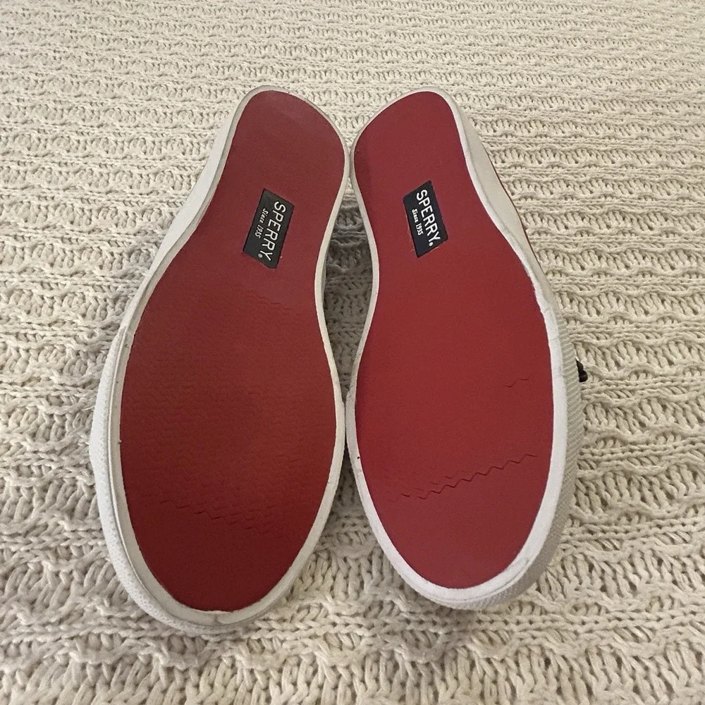 Rare Sperry Womens 8.5 JAWS Special Edition Blue Water Boat Shoes MINT Red Sole